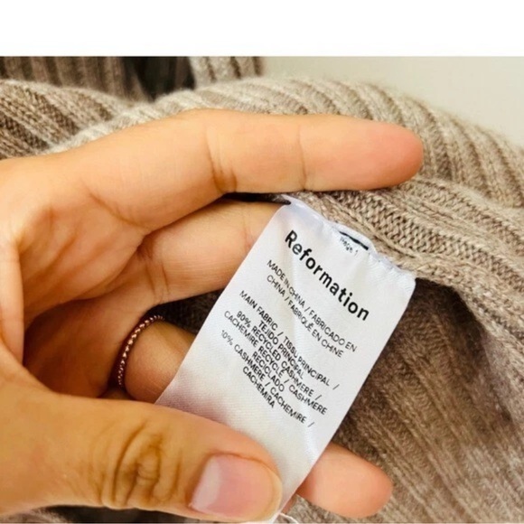 Reformation Fantino Cashmere Collared Cardigan Size XL - Picture 6 of 7